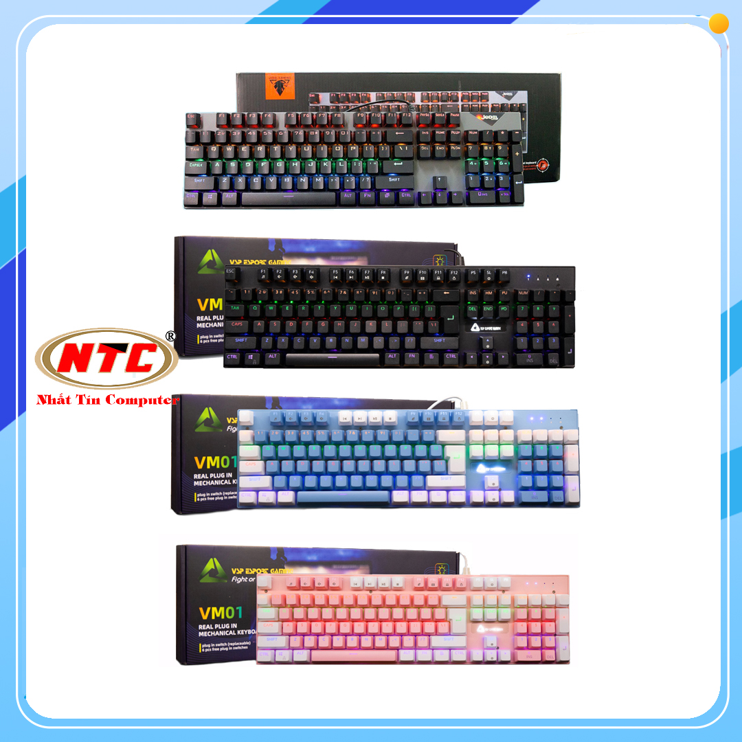 Bàn phím cơ vsp esport vm01 / vm02 / vm03 / vm04 / vm05 / jedel kl-95 / kl-103 / bosson mk912 - led đa màu, anti ghost nhiều phím