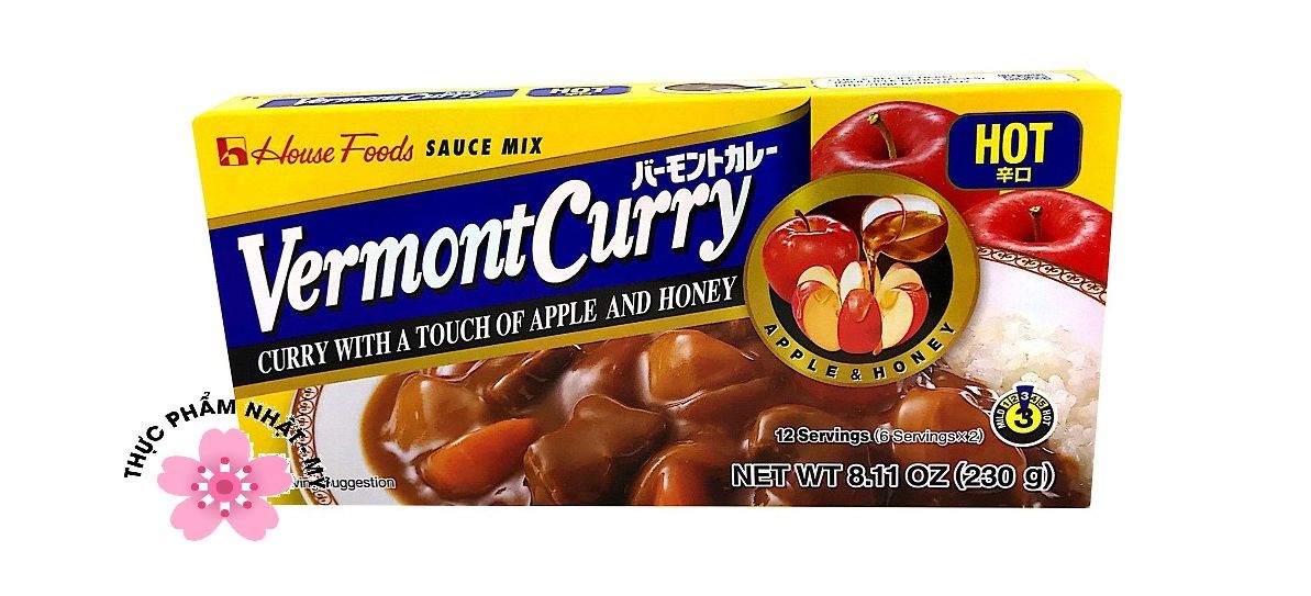 Cà ri vermont curry loại 1 nhật bản 238g - dạng viên vị táo & mật ong