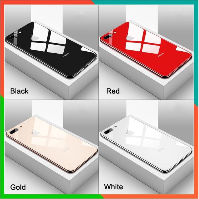 Ốp lưng kính viền dẻo cùng màu iphone 11 pro max xs max x xs xr 8plus 7plus 8 7 6 6plus hana case