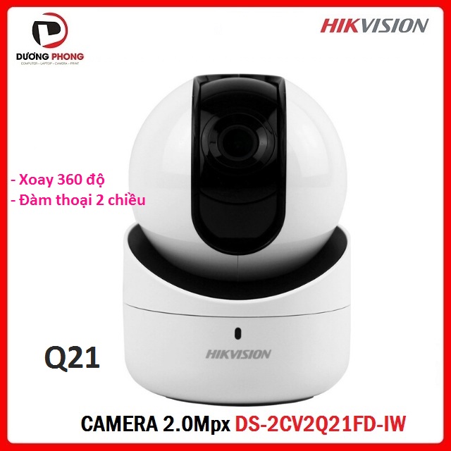 Camera Wifi Hikvision Q21 DS-2CV2Q21FD-IW 2.0MP Camera IP không dây thông minh xoay 360 đàm thoại 2 chiều Full HD 1080 - Hàng Chính Hãng BH 2 năm