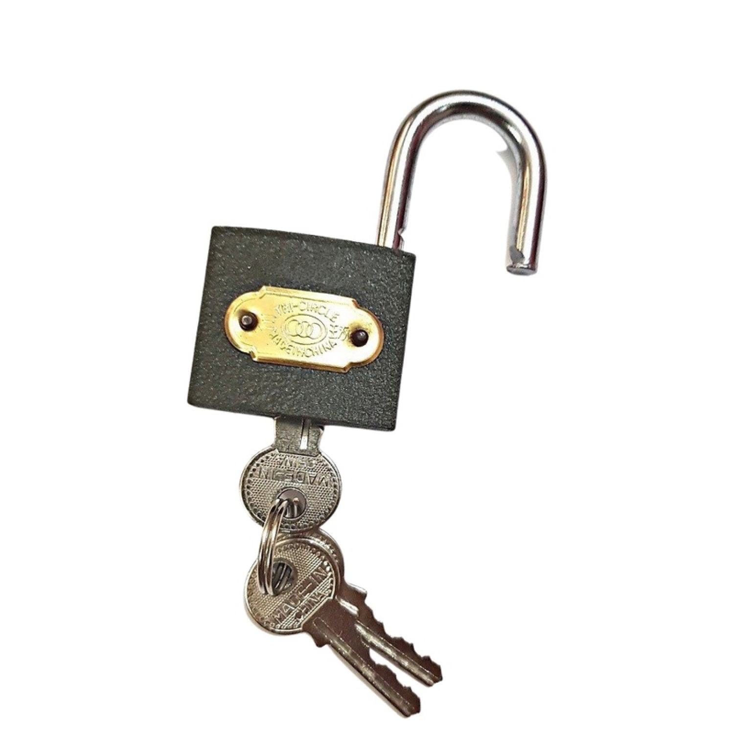 Ổ khóa treo gang nhám đen size 32mm phi 6, dùng khóa hộc tủ ngăn kéo