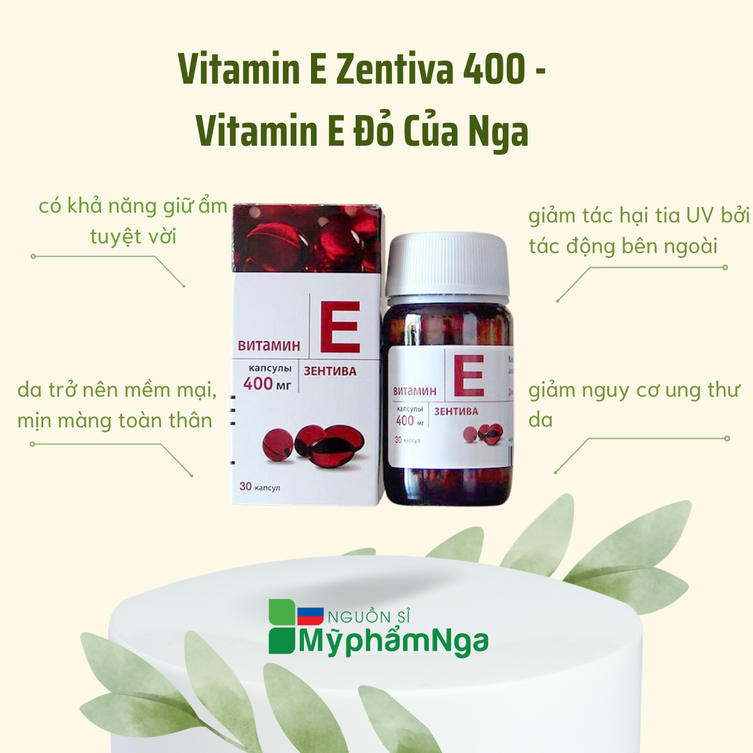Vitamin E đỏ Zentiva của Nga 400mr