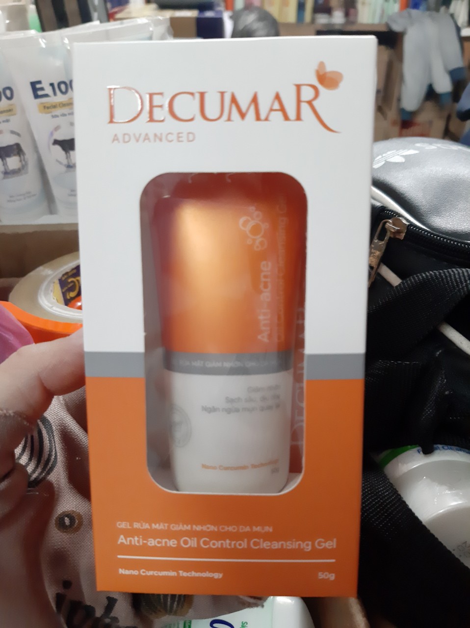 Gel rửa mặt giảm nhờn cho da mụn decumar advanced 50g