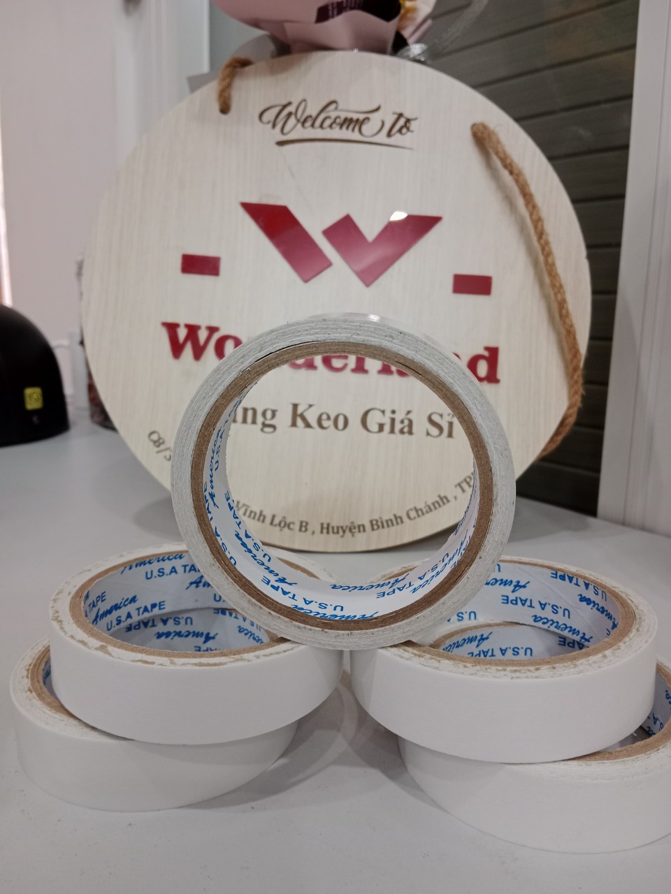 1 cuộn băng keo 2 mặt trắng 24mm x 9m