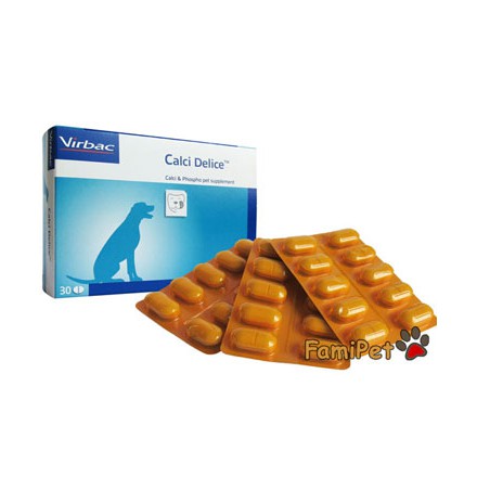 Viên uống bổ sung Canxi cho chó mèo vị thịt bò - Virbac Calci Delice TM - 1 Hộp
