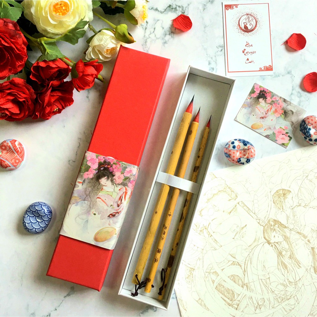 Bộ cọ thư pháp màu nước Cẩm Lý