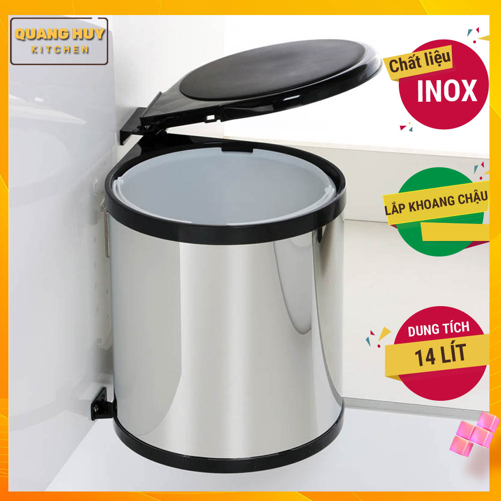 Thùng rác tròn gắn cánh tủ bếp dung tích 14 lít