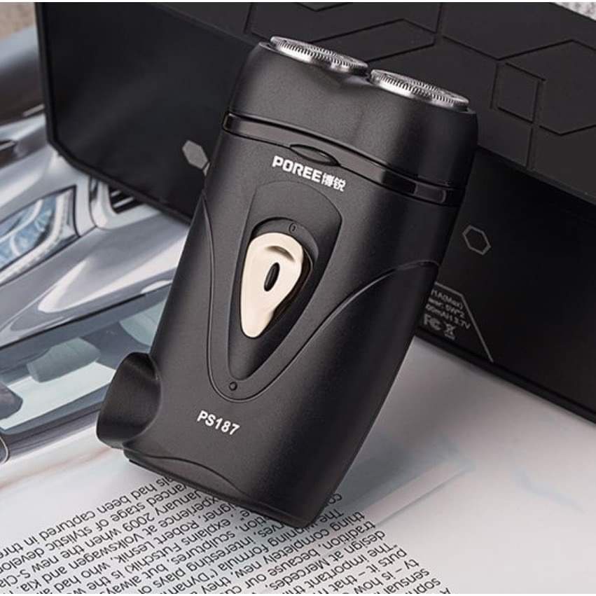 Máy cạo râu sạc điện 2 lưỡi poree ps187 may cao rau hàng xịn bảo hành 12 tháng