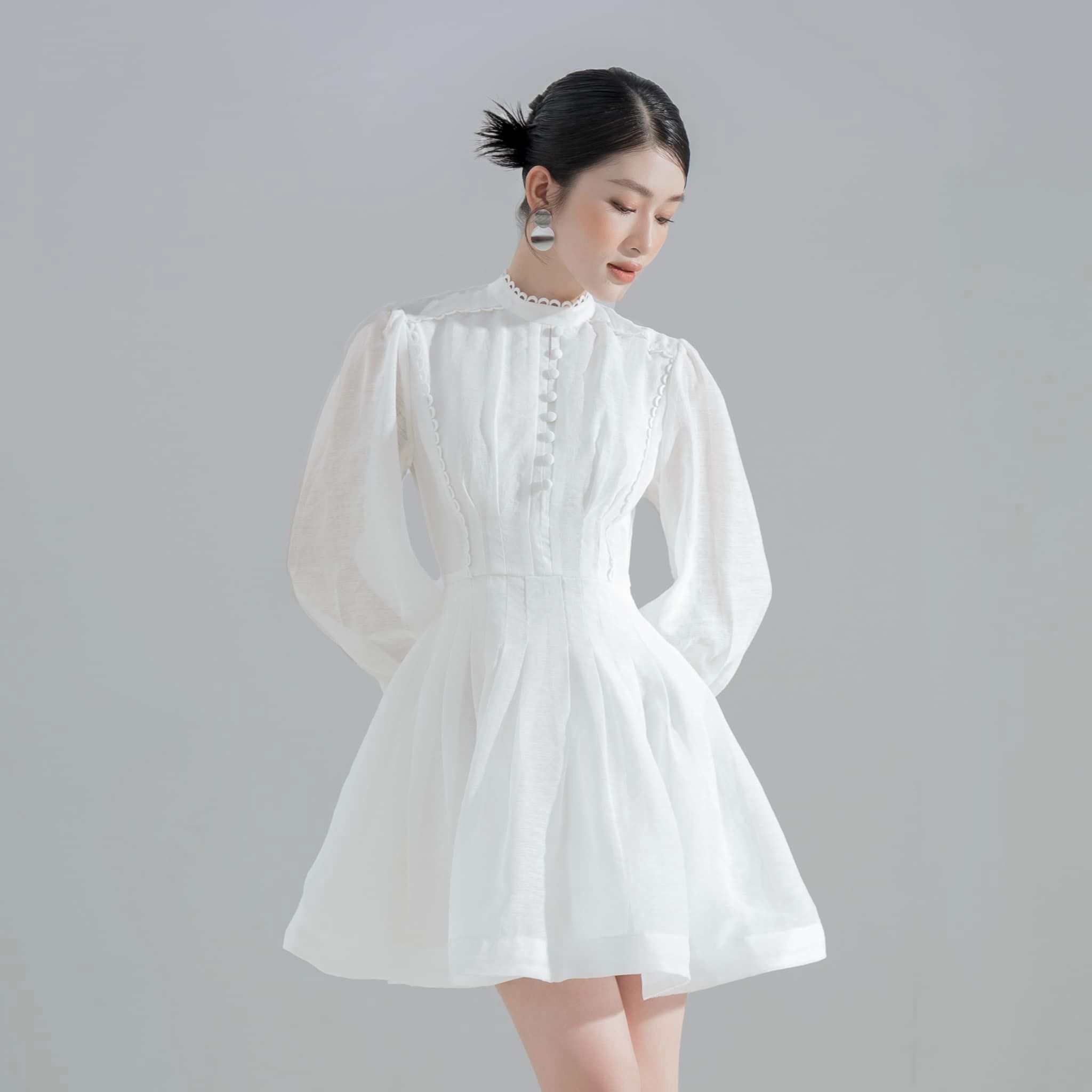 Đầm tiểu thư, đầm trắng nữ tay dài Those Studios nhẹ nhàng, nữ tính Cara Dress