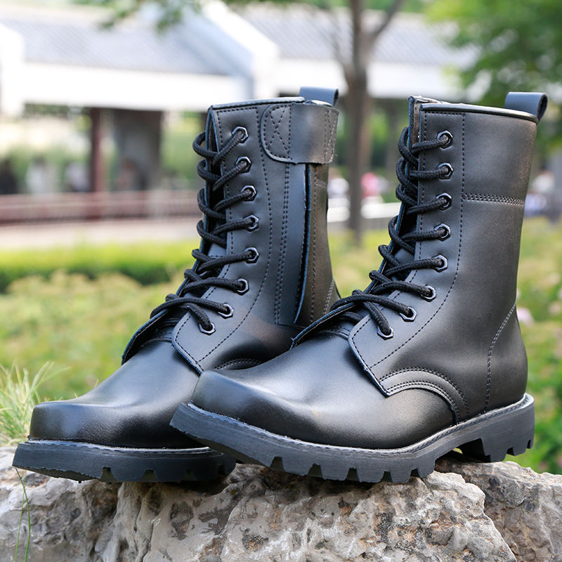 Brand WHITBY Fashion Plus Size 35-46  Nam Hàn Quốc Martin Boots Xu hướng British Four Seasons Leather Boots Cao cấp Nam Boots Giày quân đội Boots da