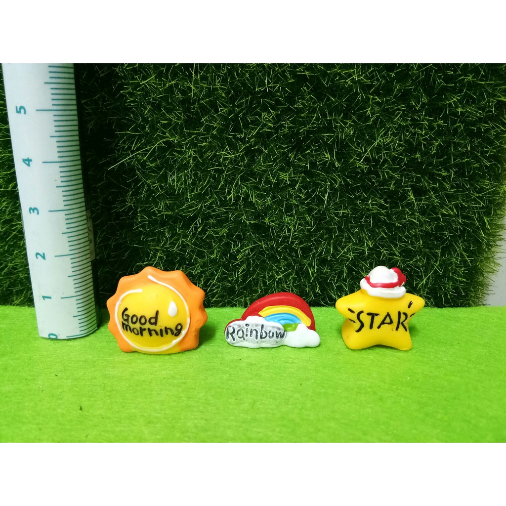 Good Morning Star Raibow Mô Hình Trang Trí Tiểu Cảnh Charm Slime