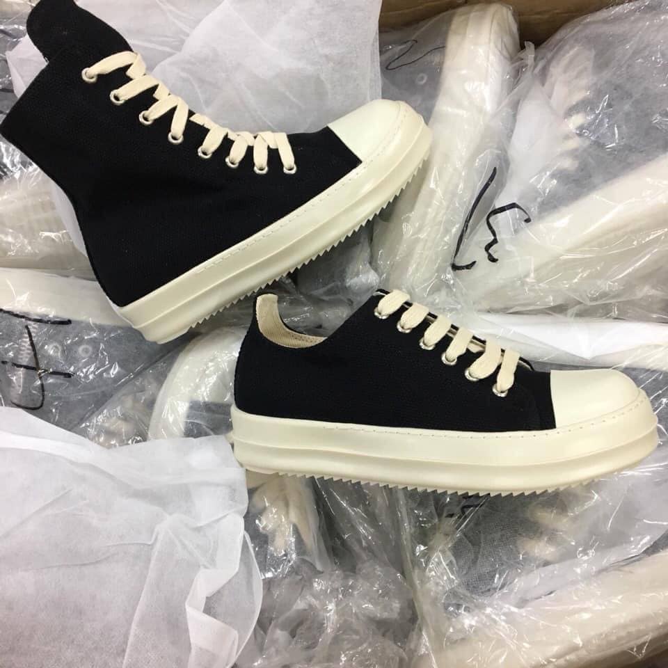 Giày nam nữ sneaker rick owen đế thơm cao cổ, thấp cổ
