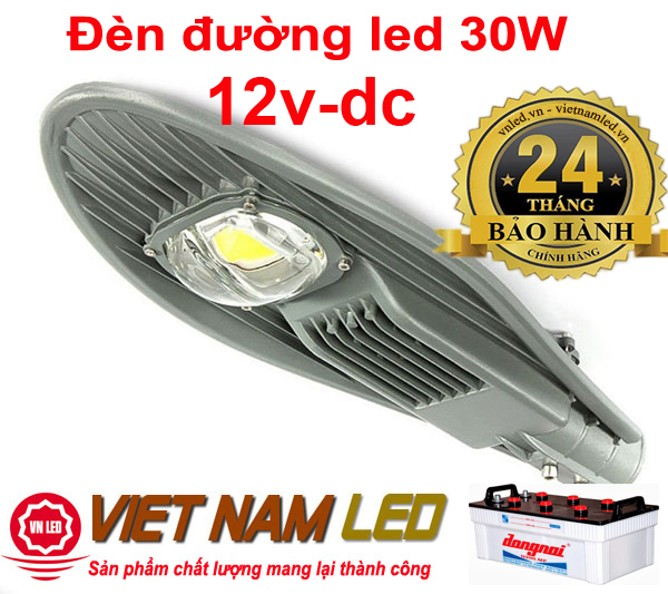 Đèn đường led 30W  12v 1 mắt led, đèn led đường phố 30W 12v