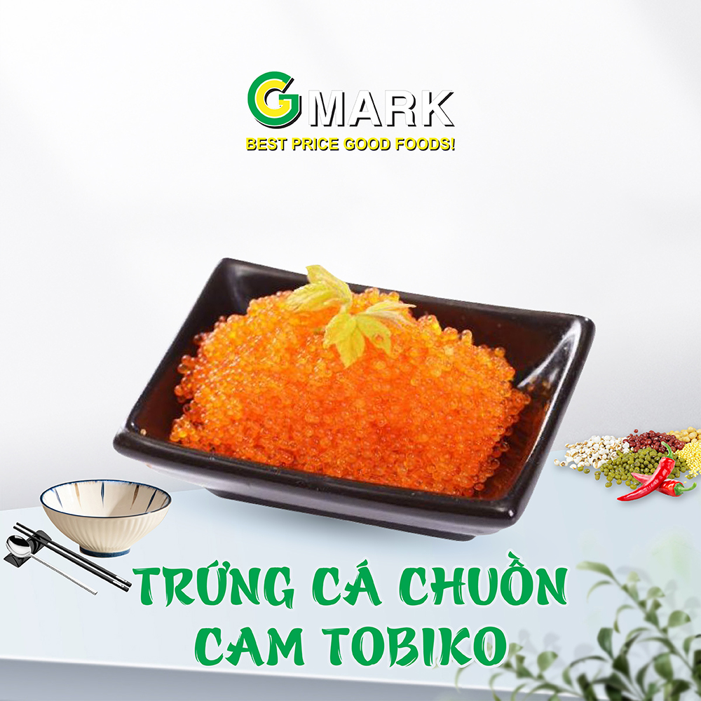 Trứng cá chuồn tobiko nhật cam, đen gmark nhập khẩu chuyên sashimi 500gr