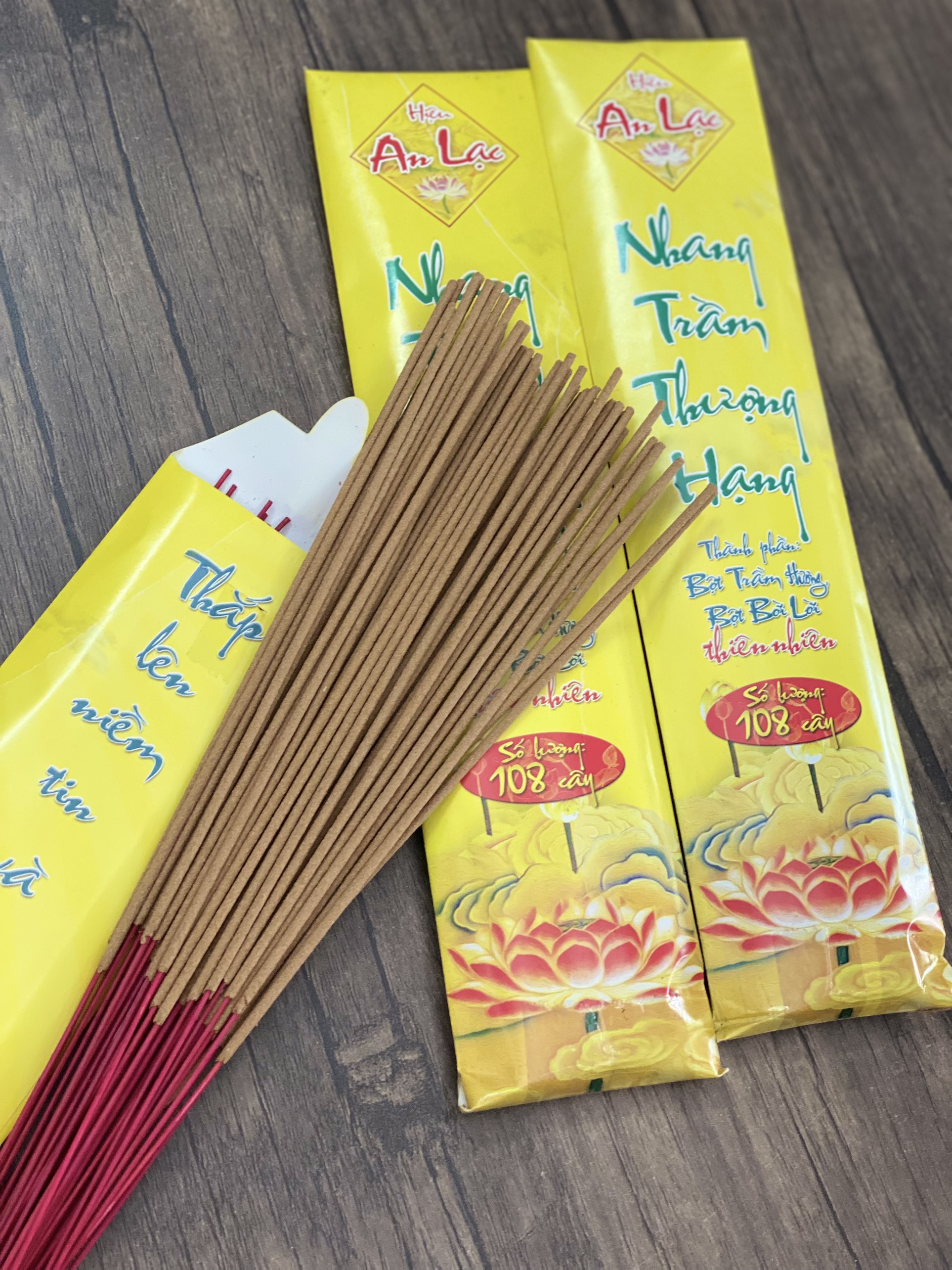 Nhang trầm thượng hạng - tép 108 cây 26cm, 36cm