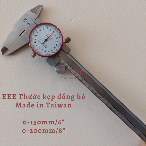 Eee thước kẹp đồng hồ, thước cặp 0-150mm/6inch, 0-200mm/8inch
