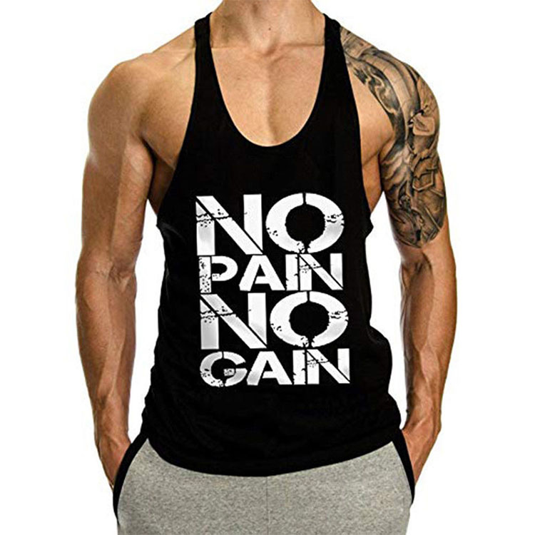 Áo Tập Gym Nam No Pain No Gain - Áo  Tập Gym 3 Lỗ Vải Cotton cao cấp