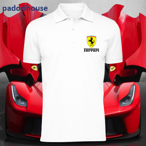 áo thun polo cá sấu in logo Ferrari