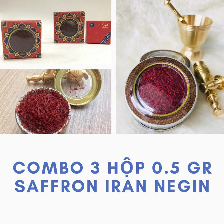 COMBO 3 HỘP 0.5 GR SAFFRON NHỤY HOA NGHỆ TÂY CHUẨN IRAN LOẠI NEGIN