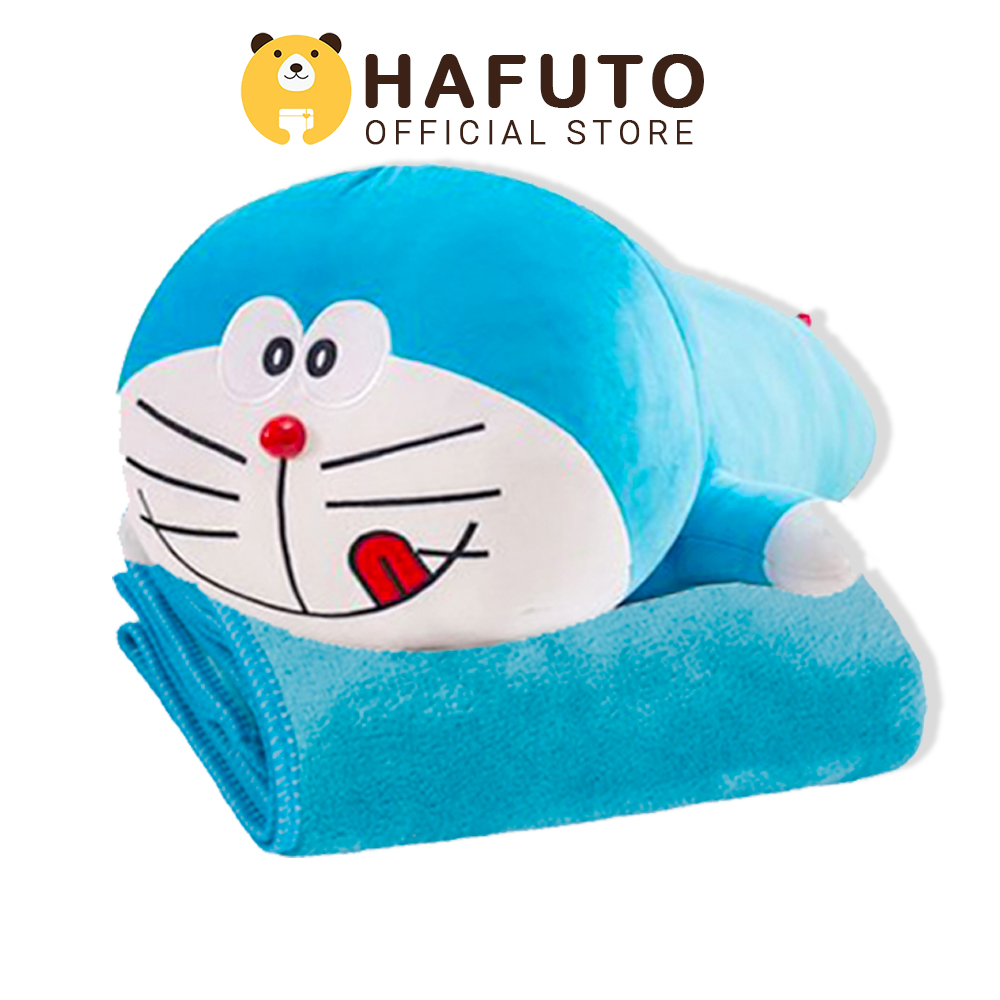 Gối Mền Doremon Nhiều Biểu Cảm, Chăn Gối Văn Phòng, Gối Bông Doraemon Hafuto