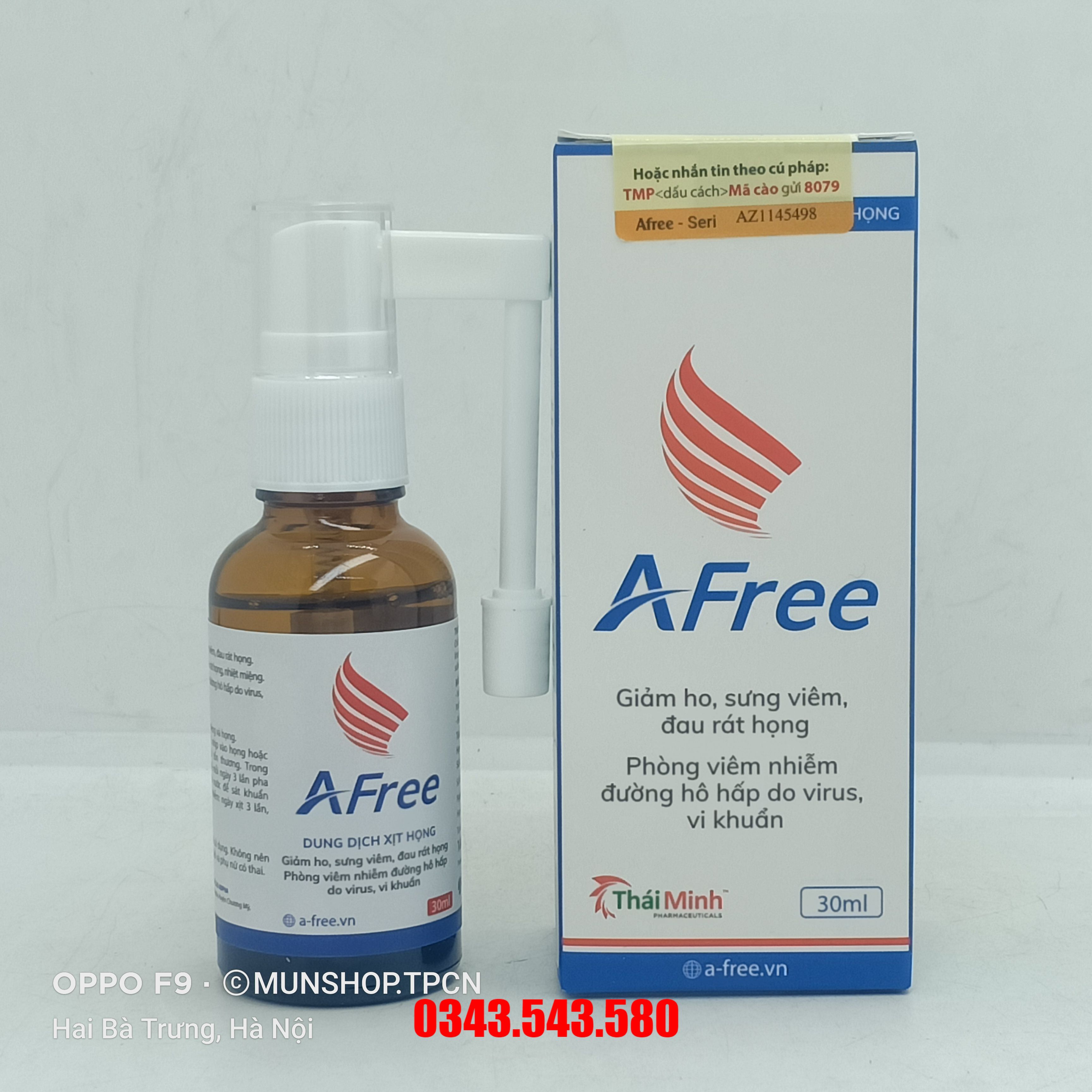 Xịt họng AFree Thái Minh Pharma 30ml