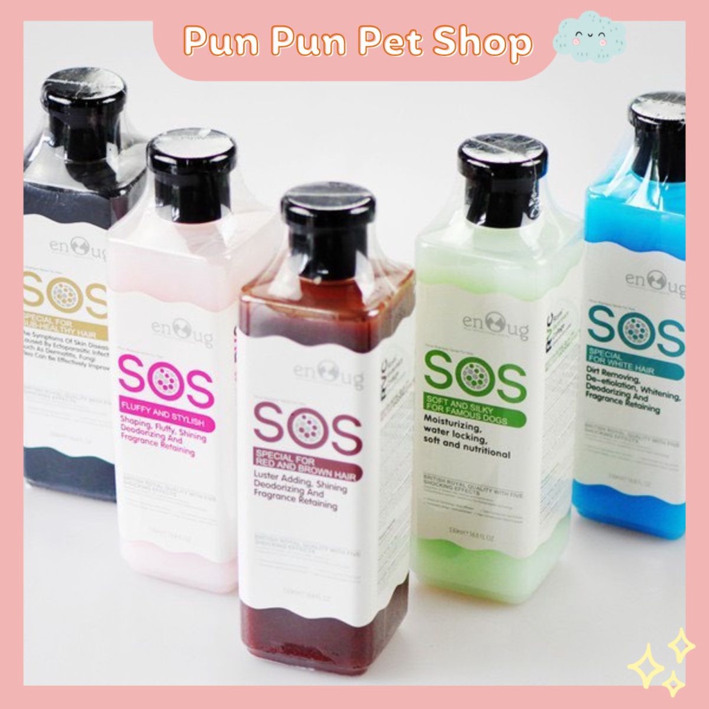 Sữa tắm cho chó mèo S.O.S giúp khử mùi hôi dưỡng lông mượt tránh rụng lông chai 530ml – PunPunPet Shop