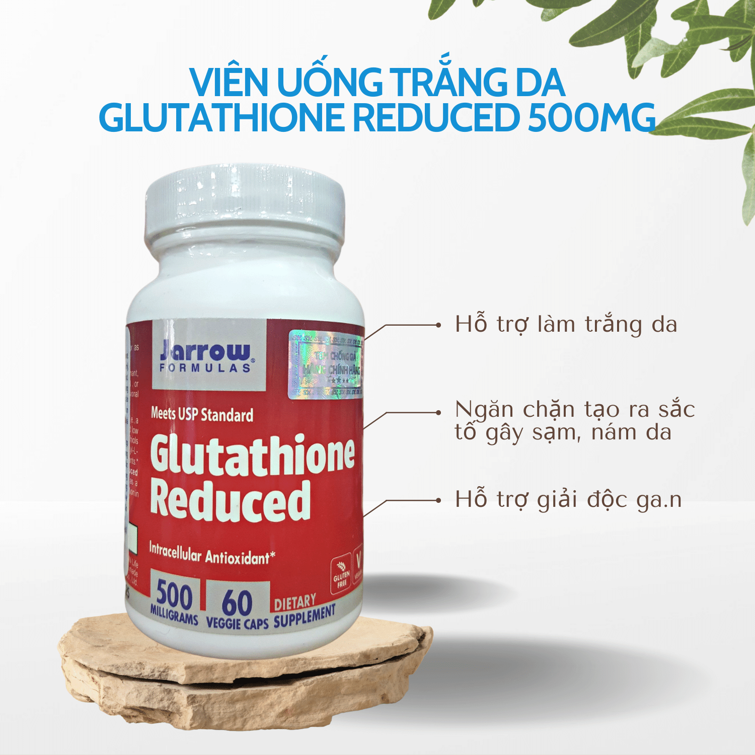 Viên Uống Trắng Da Glutathione Reduced 500mg Của Mỹ Date 2023