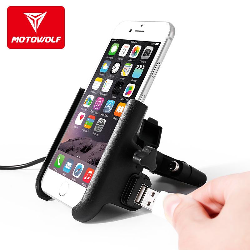 Kẹp điện thoại Motowolf kèm sạc