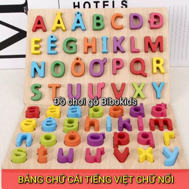 Bảng học lắp ghép chữ cái Tiếng Việt in hoa hoặc in thường bằng gỗ, sản phẩm tốt, chất lượng cao, cam kết như hình, độ bền cao