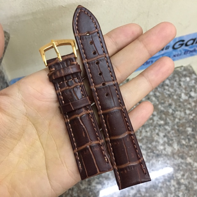 Dây da nâu đậm - dây đồng hồ - size 182022mm