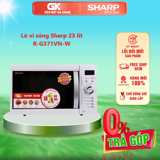 Lò vi sóng Sharp 23 lít R-G371VN-W - GIAO TOÀN QUỐC - FREESHIP HCM