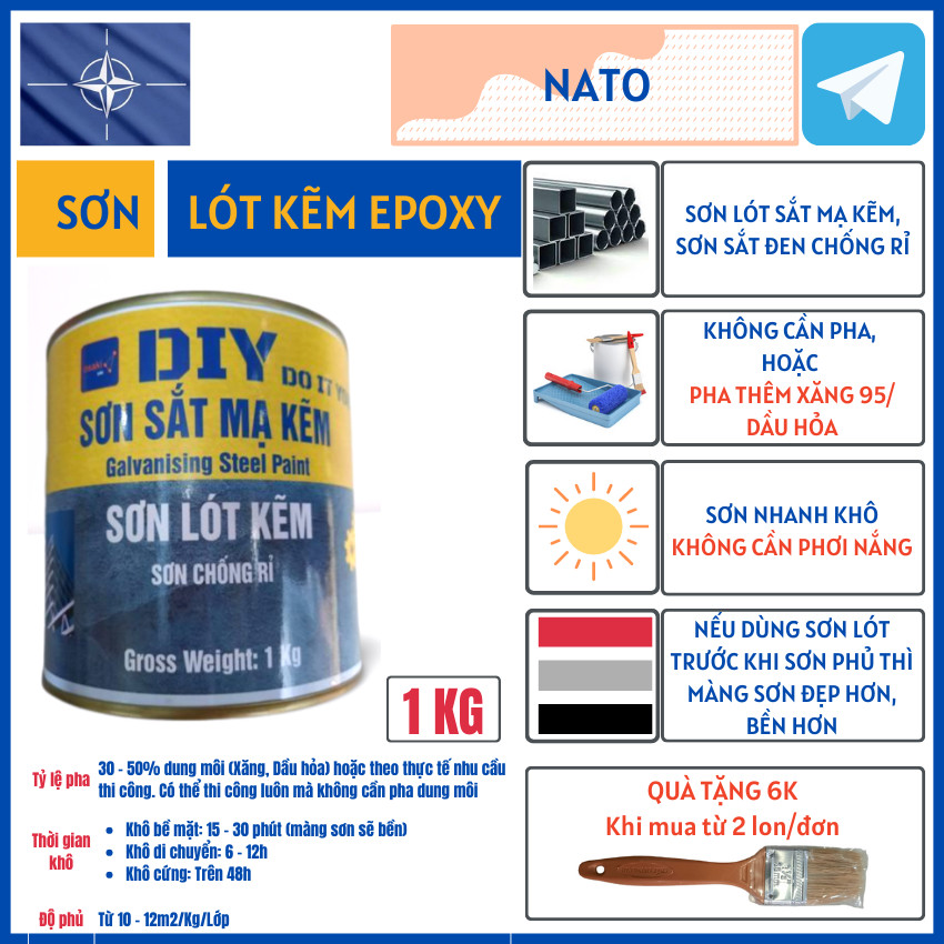 Sơn lót sắt kẽm, sơn chống rỉ, sơn sắt mạ kẽm, sắt đen sắt hình sắt hộp - diy
