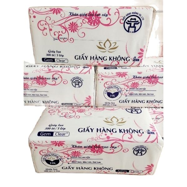 Giấy ăn lụa, giấy rút 3 lớp gói 300 tờ Giấy ăn lụa