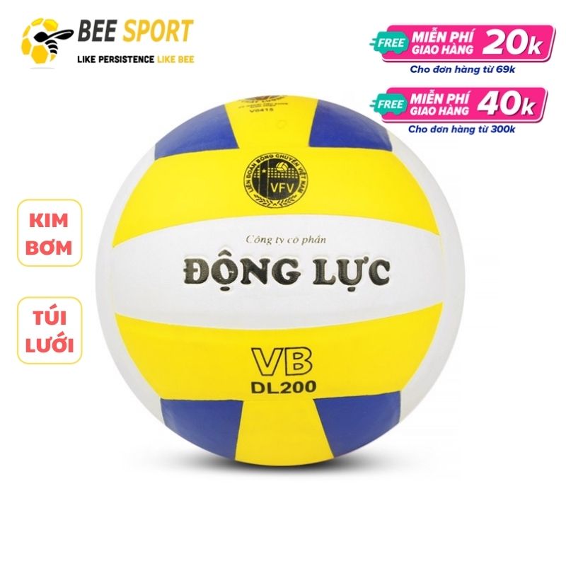 Bóng chuyền Động Lực các loại DL200 DL220C DL210M3 DE240M3 bóng chuyền hơi Jatan - Kèm kim bơm và lưới đựng bóng