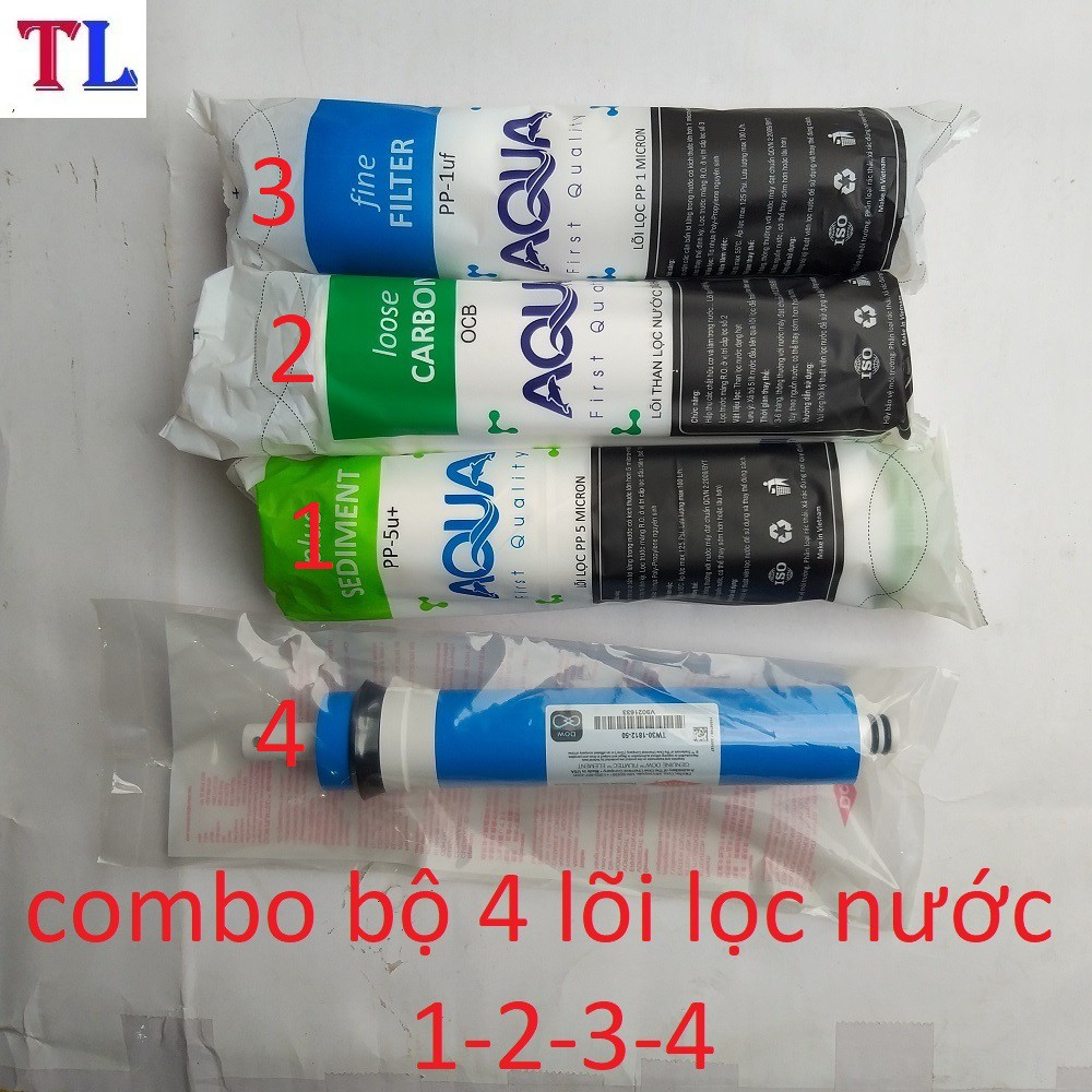 Lõi lọc nước số 4 màng ro dow filmtec + bộ lõi lọc nước số 1,2,3