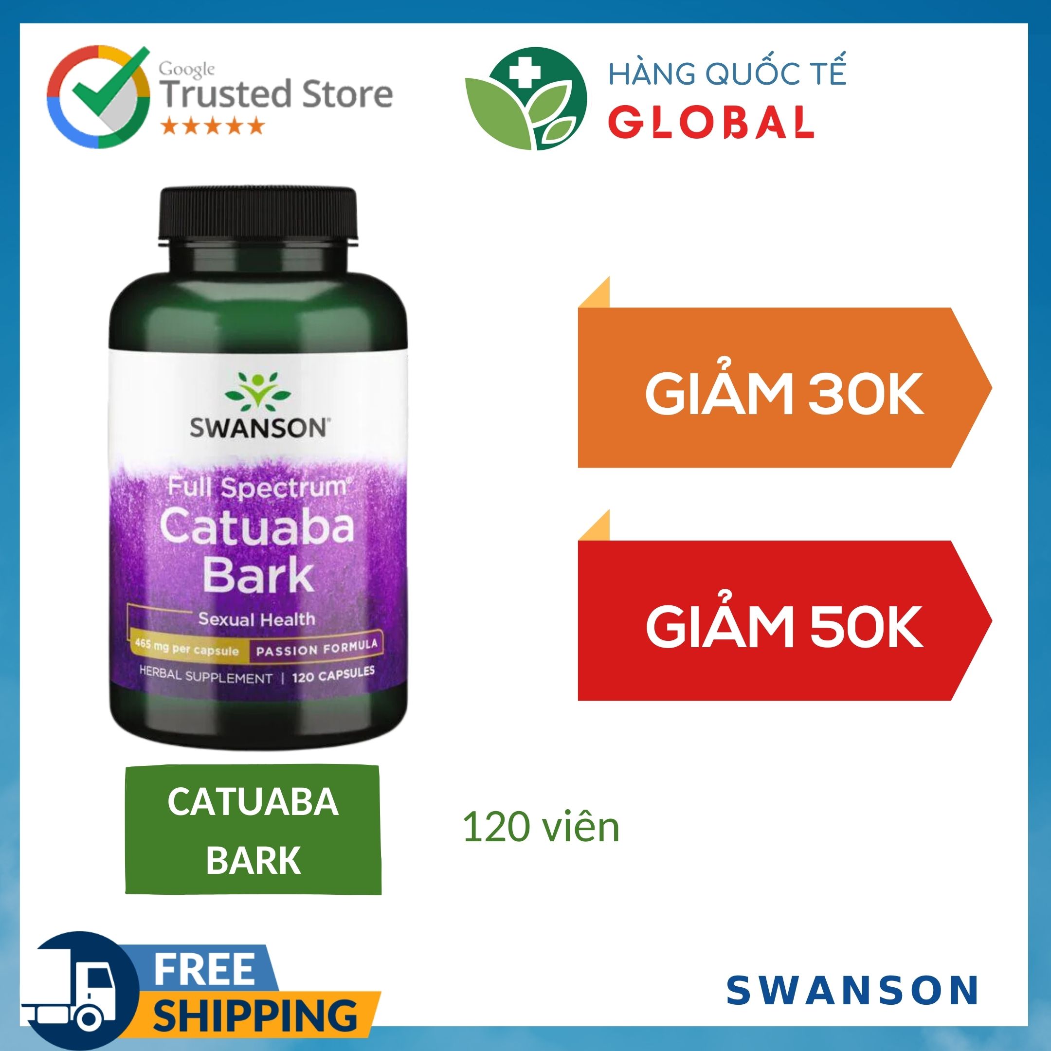 International Product SWANSON CATUABA BARK, 60 tablets, Supports