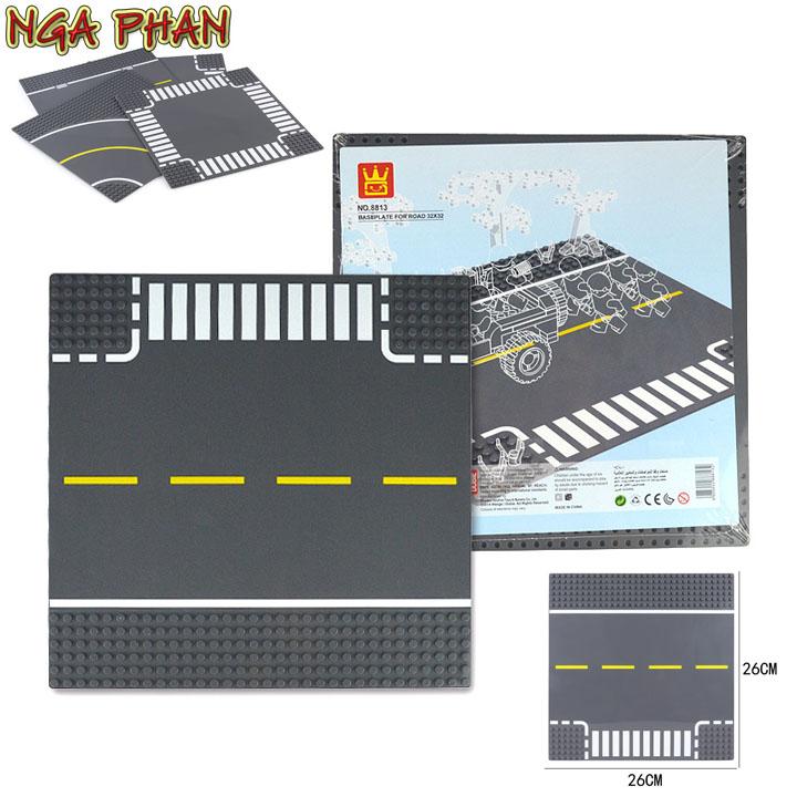 Tấm Nền Giao Thông Đường Phố Ngã Ba Base City Đồ Chơi Xếp Hình Lắp Ráp MOC DIY