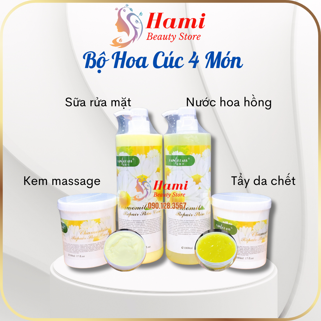 Bộ chăm sóc da hoa cúc 4 món cho spa