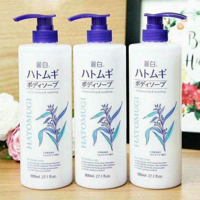 Sữa tắm trắng da giữ ẩm hatomugi nhật bản 800ml