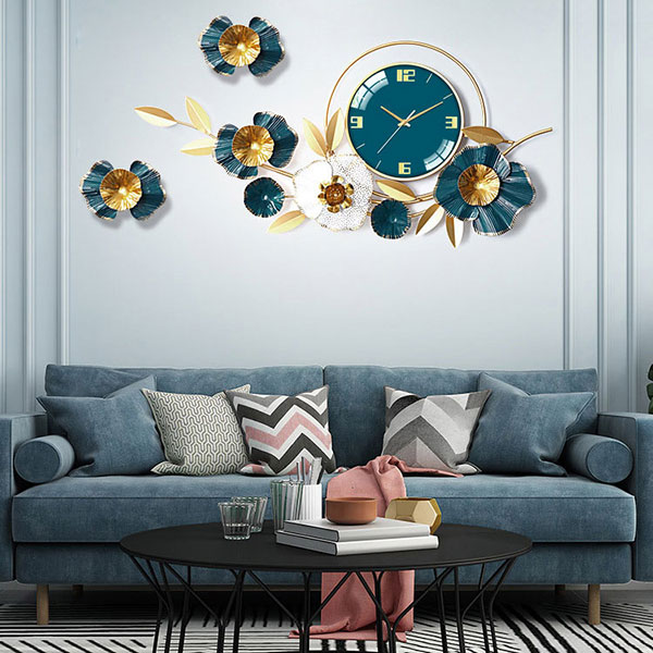Bộ đồng hồ treo tường trang trí hình bông hoa tròn cực đẹp - Mã A2106
