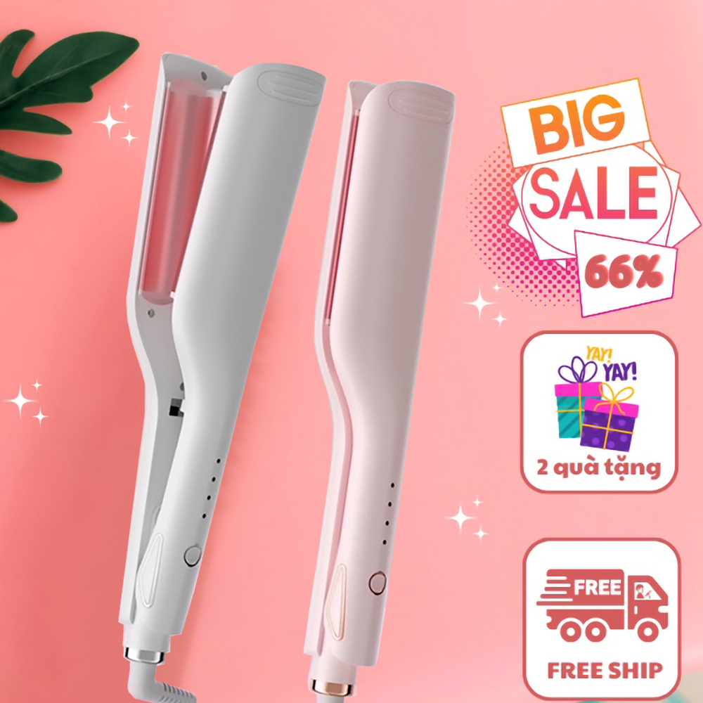 Máy dập tóc xoăn sóng nước hippie 25mm chất liệu gốm sứ ceramic cao cấp, máy làm xoăn sóng nước chỉnh nhiệt