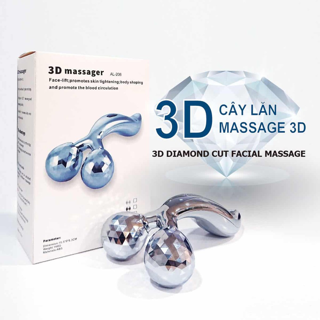 Cây lăn massage 3D trẻ hóa da mặt và thon gọn toàn thân Hàn Quốc - Dụng cụ mát xa làm mặt vline. lỗi 1 đổi 1.