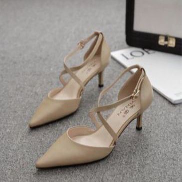 Giày cao gót DHC33 giày gót cao quai chéo xinh xắn 5 cm