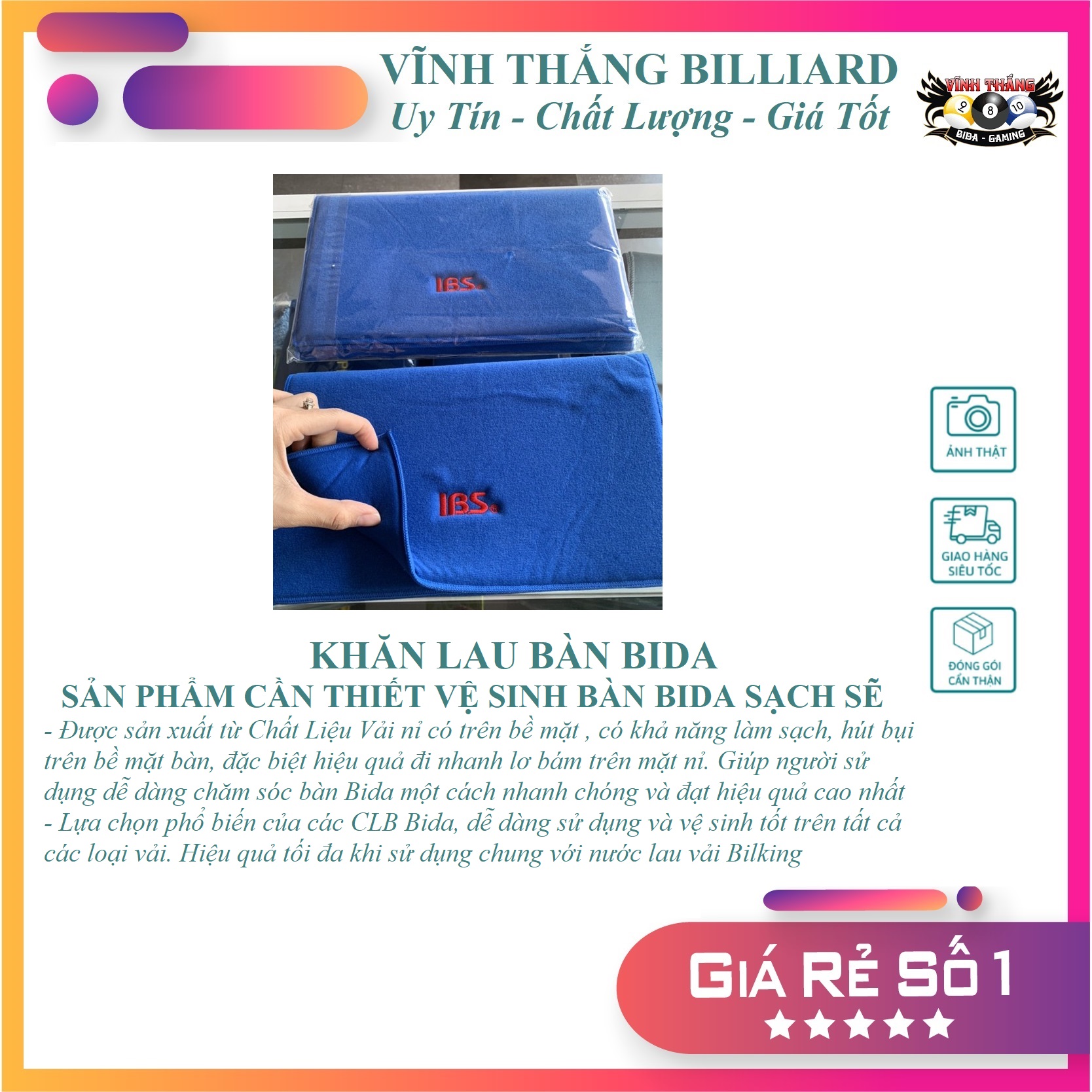 Khăn lau bàn bida, khăn vải lau mặt bàn bida - sản phẩm rất cần thiết để vệ sinh bàn bida sạch sẽ
