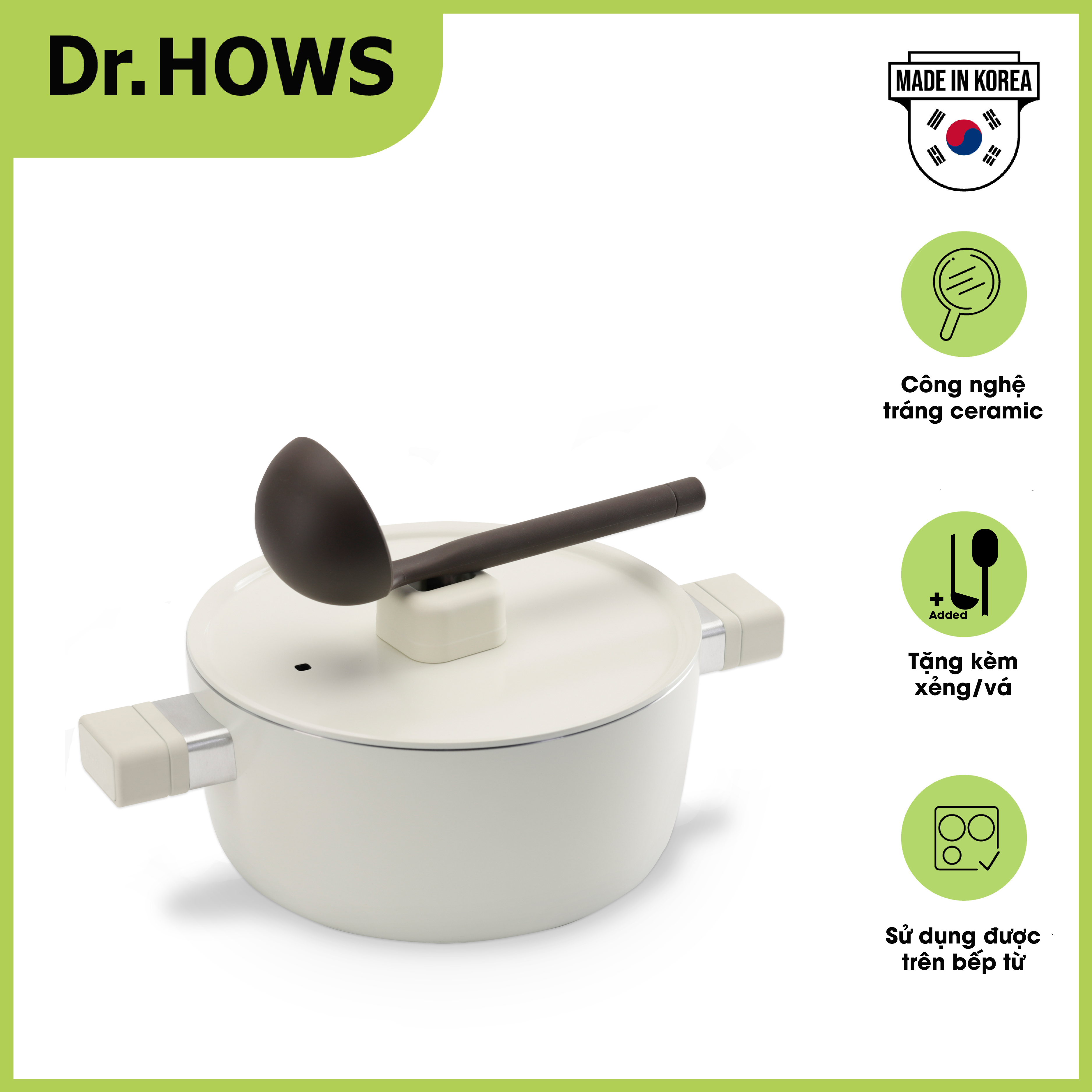Nồi nấu chống dính dr.hows lumi 20cm