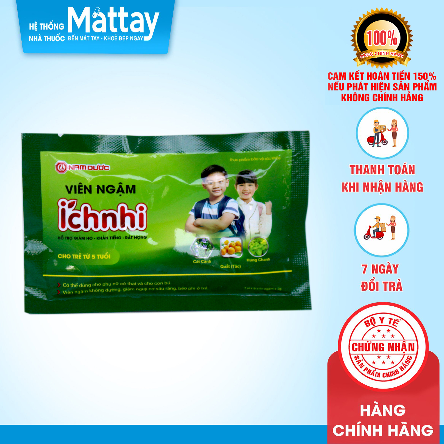 Kẹo Ngậm ÍCH NHI vỉ 6 viên