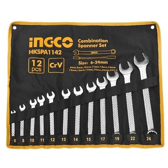 6-24mm bộ cờ lê vòng miệng 12 chi tiết ingco hkspa1142