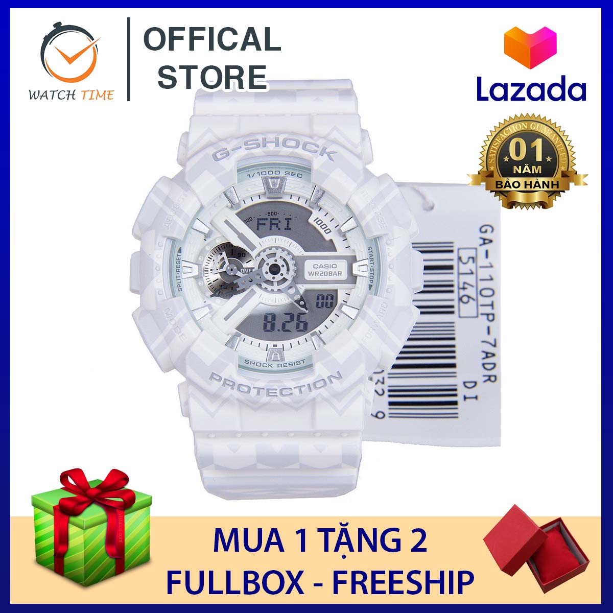 Đồng hồ Casio G-Shock Nam GA-110 - Phiên bản giới hạn với dây nhám và nền hoa văn bộ lạc cổ xưa