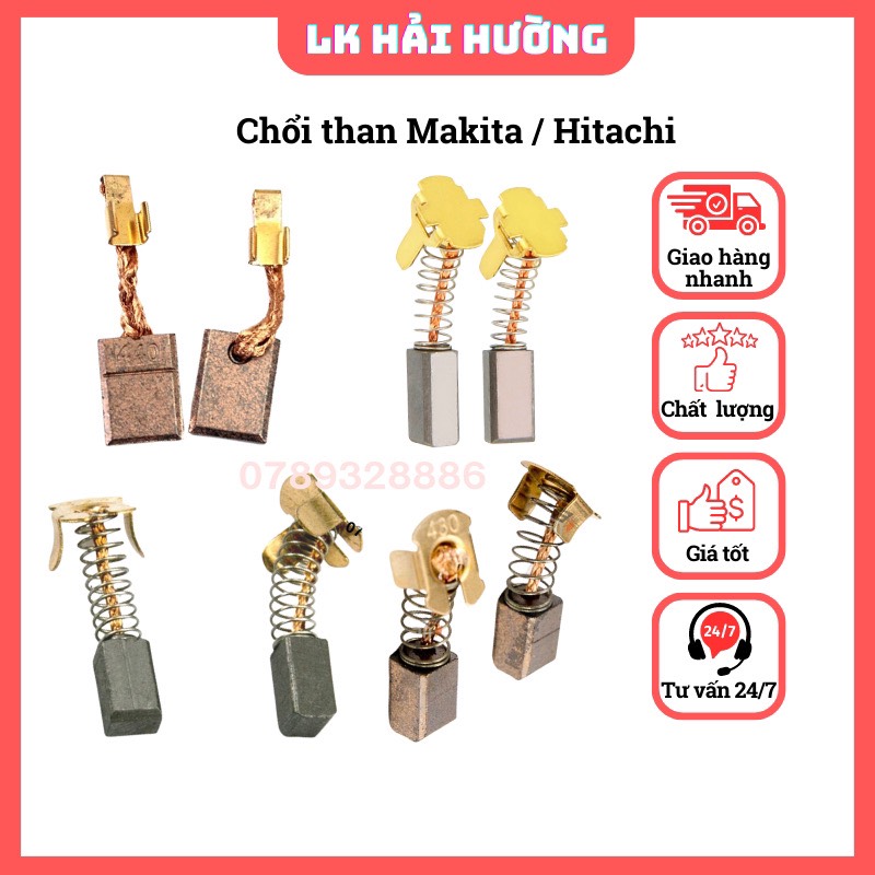 Chổi than đồng cho máy khoan Makita, Hitachi