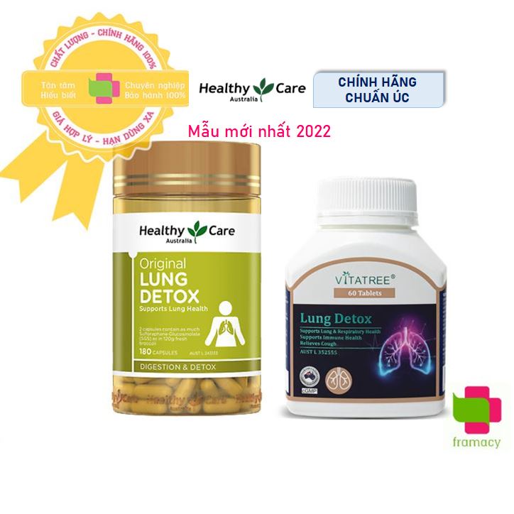Viên uống giải độc phổi Healthy Care Lung Detox, Úc thanh lọc, bổ phổi cho người từ 18 tuổi trở lên